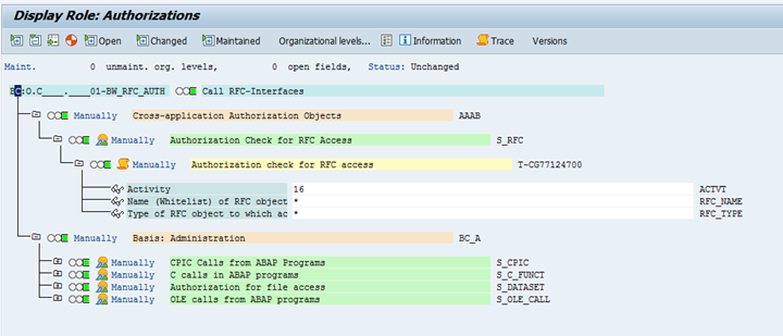 Beispielkonfiguration in der SAP-GUI