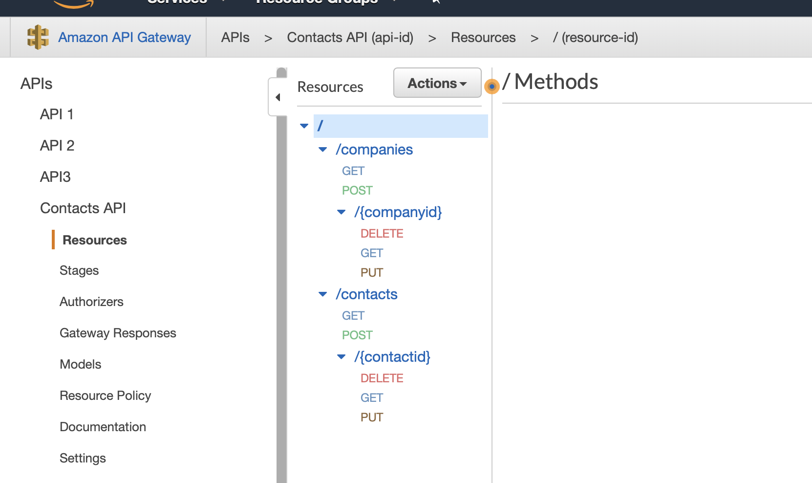 Screenshot of the merged API definition.