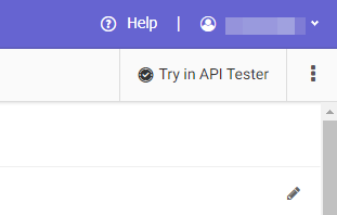 Try in API Tester button.