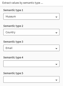 Extract values by semantic type panel opened.