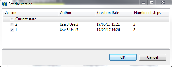 Set the version dialog box opened in Talend Studio.
