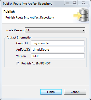 Publish into Artifact Repository wizard.