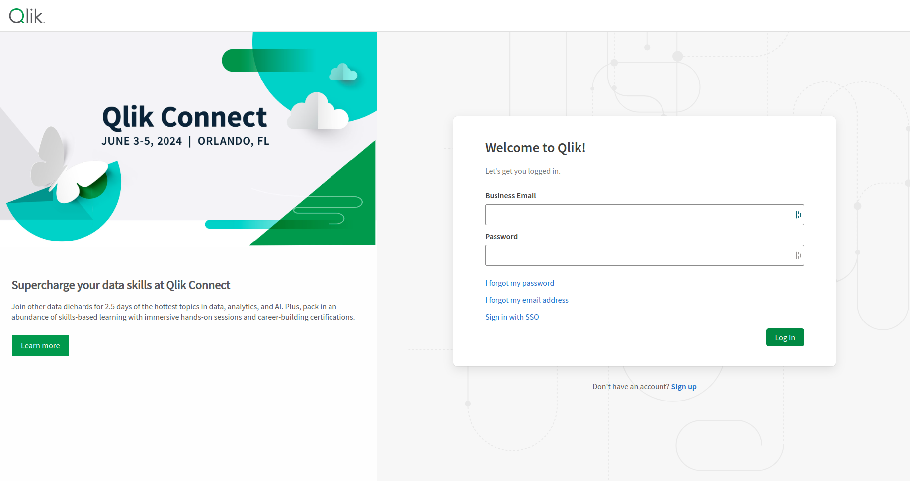 This is the Qlik login page.