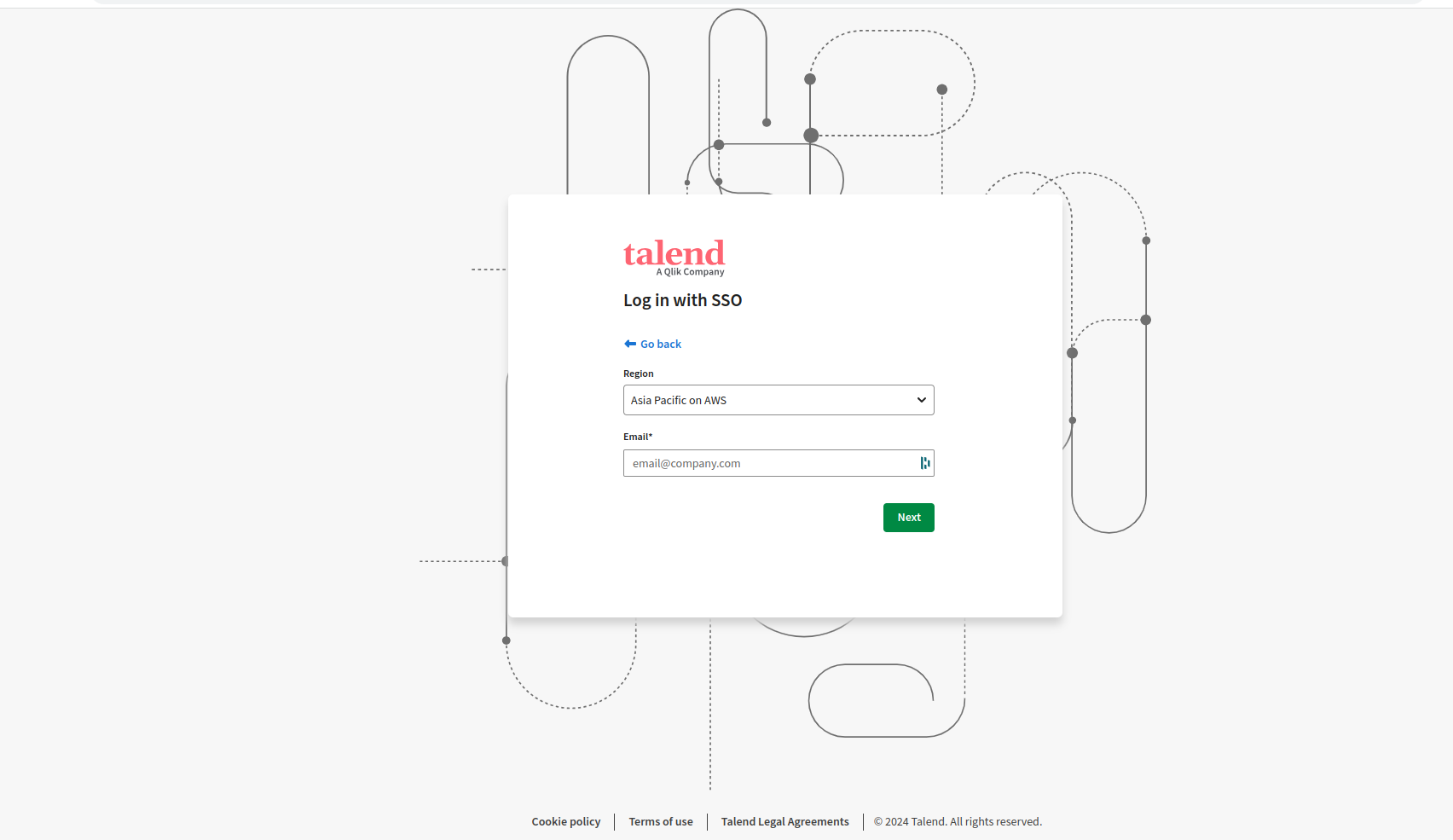 This is the Talend Management Console SSO login page.