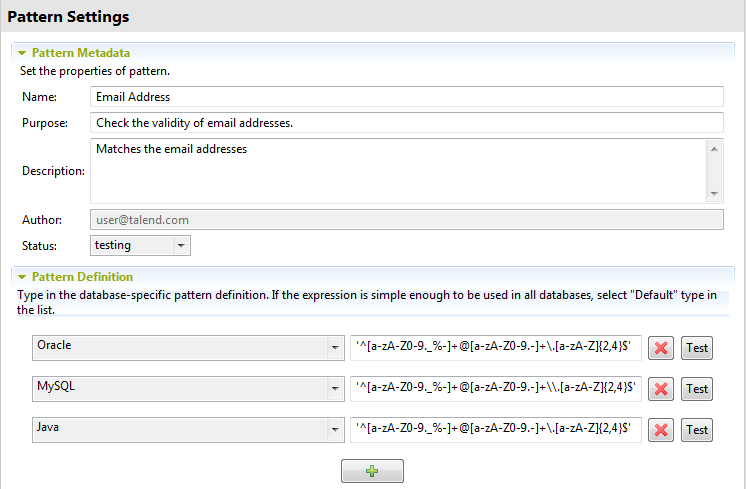 Overview of the Pattern editor.