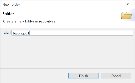 New folder dialog box.