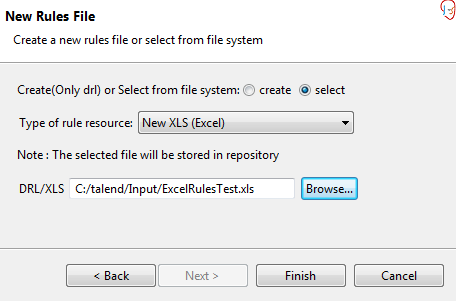 New Rules File dialog box.