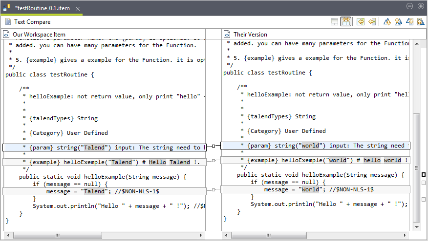 Text Compare editor.