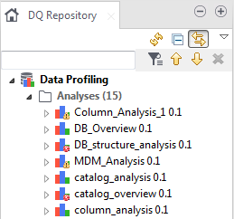 Warning icon from the Analyses node in the Profiling perspective.
