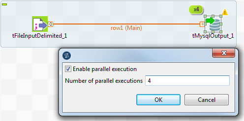 Dialog box to enable parallel execution.