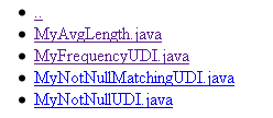 Example of the four Java classes from the Java project.