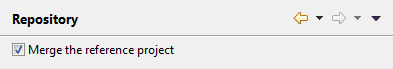 Repository view in the Preferences dialog box.