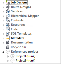 Items from referenced projects in the Referenced project folder.