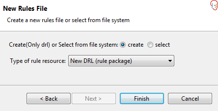 New Rules File dialog box.