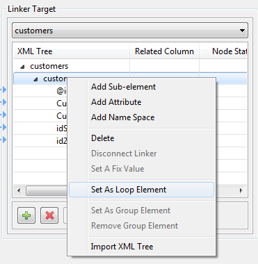Linker Target dialog box.