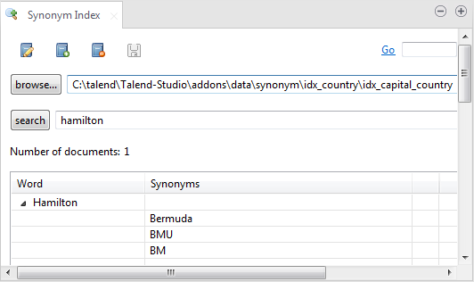 Search feature in the Synonym Index editor.