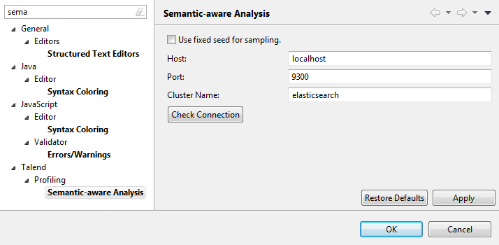 Overview of the Semantic-aware Analysis parameters from the Preferences window.