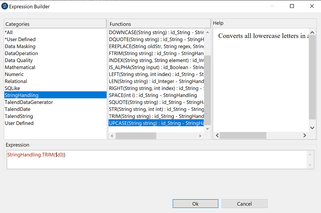 Expression field in the Expression Builder dialog box.