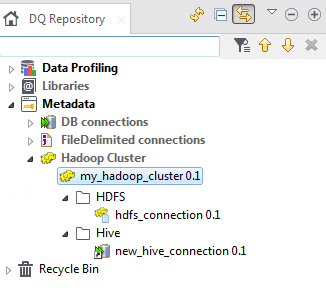 New HDFS connection under the Metadata node.