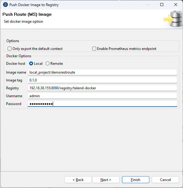 Push Route (MS) Image wizard