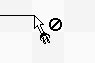 Cursor with a black crossed circle.