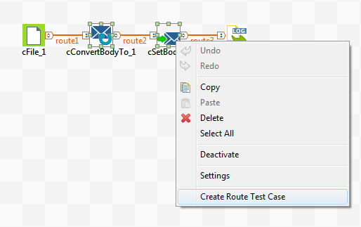 Create Test Case option in the contextual menu.