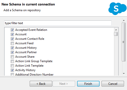 New Schema in current connection dialog box.