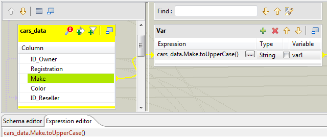 Expression editor tab.