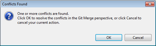 Conflicts Found dialog box.