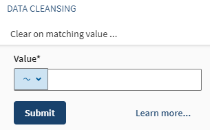 Menu Clear on matching value (Vider les cellules correspondant à la valeur) ouvert.