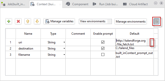 Vue Context (Contexte) améliorée avec de nouveaux boutons Wrap (Renvoyer à la ligne) et Edit (Modifier).