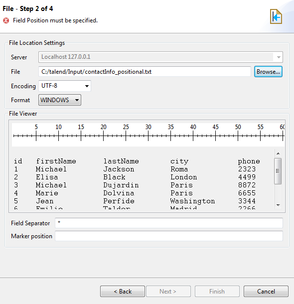 Boîte de dialogue File - Step 2 of 4 (Fichier - Étape 2 sur 4).