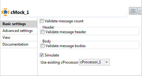 Vue Basic settings (Paramètres simples).