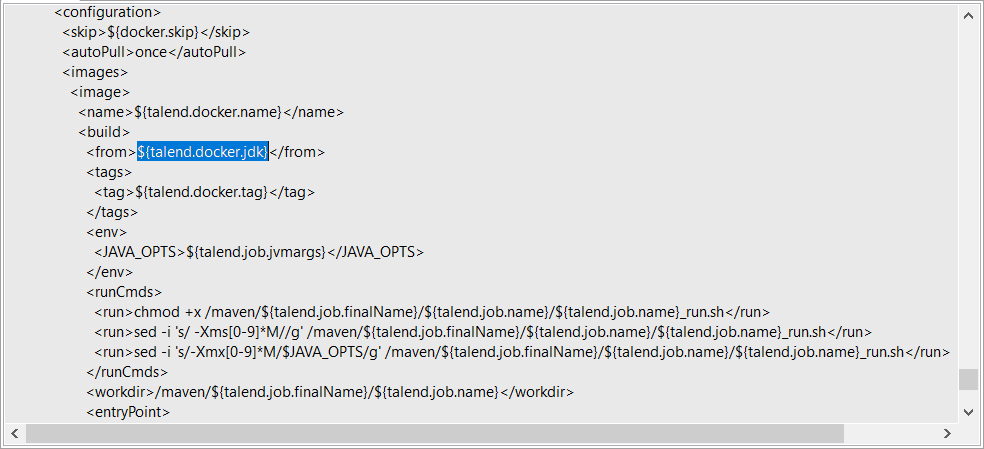 Exemple de fichier de personnalisation Docker.