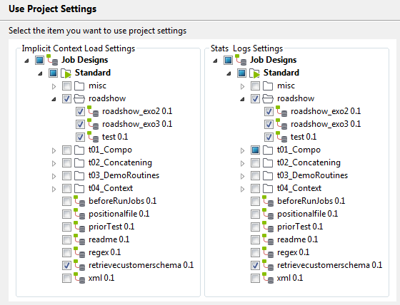 Configuration dans Use Project Settings (Utiliser les paramètres du projet).