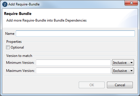 Assistant Add Require-Bundle (Ajouter un Require-Bundle).