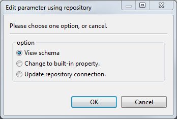Boîte de dialogue Edit parameter using repository (Modifier les paramètres via le référentiel).