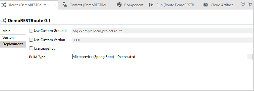 Sélectionnez le type de build de Microservice (Spring Boot).