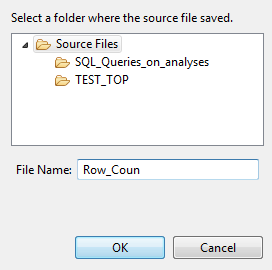 Vue d'ensemble de la boîte de dialogue Save the Source file (Sauvegarder le fichier source).