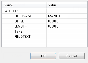 Boîte de dialogue Setup input parameter (Configurer le paramètre d'entrée).