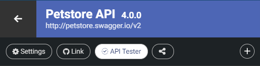 API Testerボタン。
