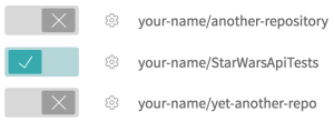 "your-name/StarWarsApiTests"というリポジトリーが有効になっている状態。