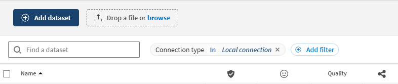 local connectionという値を伴うConnection Typeファセット。