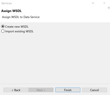 [Assign WSDL] (WSDLを割り当て)ダイアログボックス。