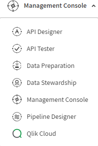 ナビゲーションメニューに新しいQlik Cloud項目が表示されている状態