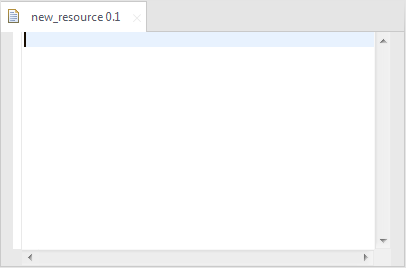 エディターでの空のリソース。