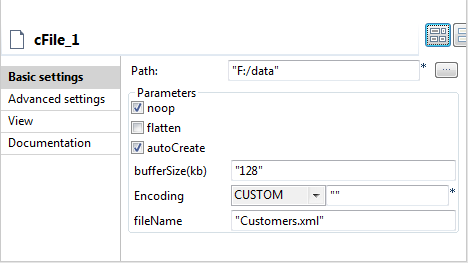 [Basic settings] (基本設定)ビュー。