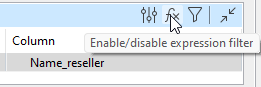 [Location of the Enable/disable expression filter] (式フィルターを有効化/無効化)アイコンの場所。