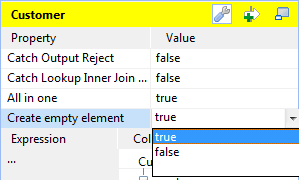 [Create empty element] (空のエレメントを作成)フィールド。