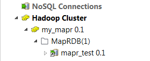 MapR接続が[Repository] (リポジトリー)ツリービューに表示されている状態。